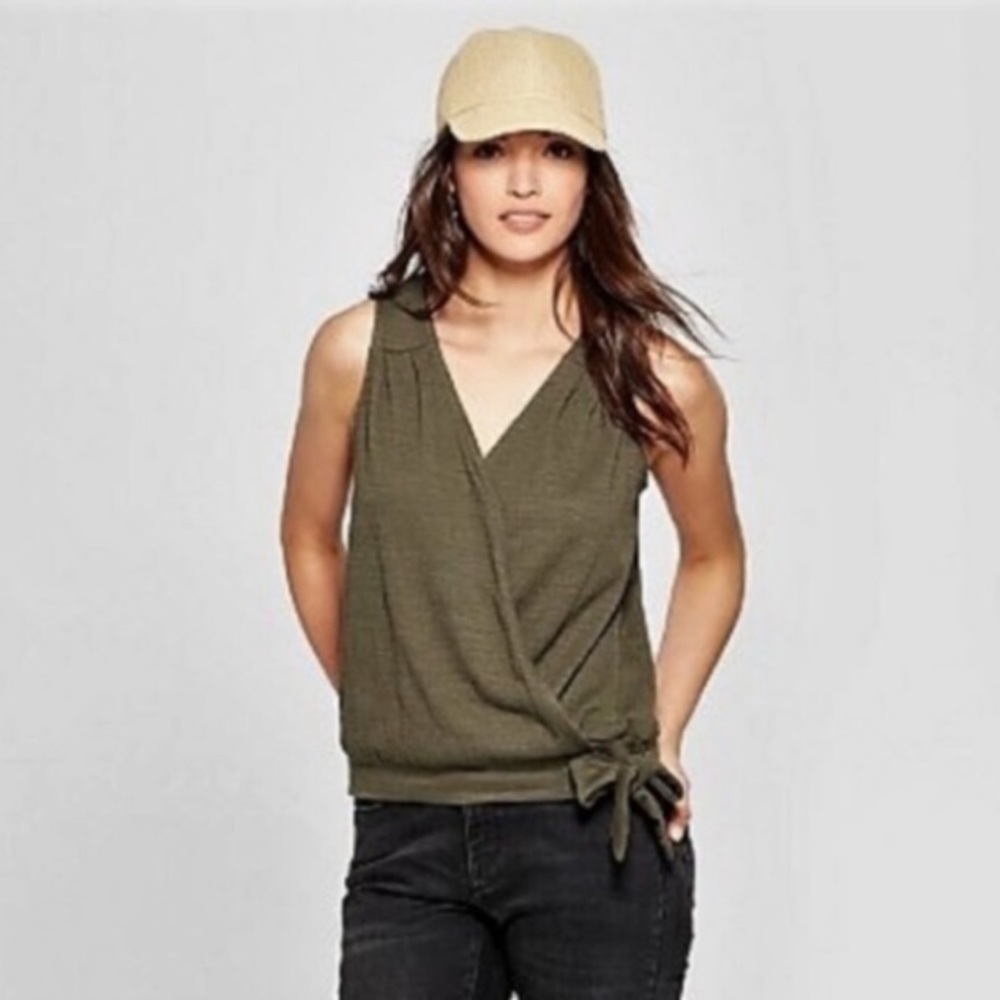 Olive wrap shirt